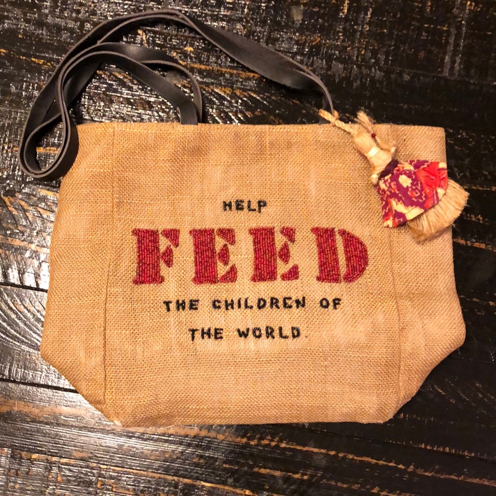 Tan Tote Bag with Black Handles